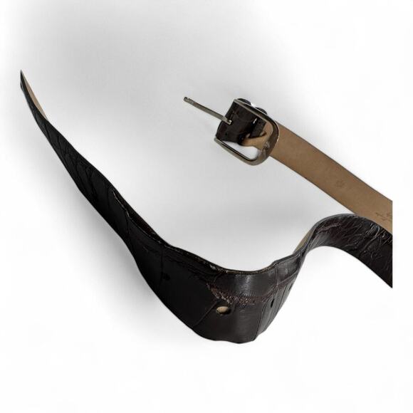 Cesare Attolini Brown Alligator Belt Size 44 110cm (NEEDS REPAIR) - Picture 6 of 11